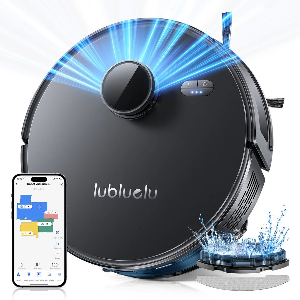 Lubluelu Robot Vacuum Cleaner L15 Ultra Robot Vacuum And Mop Combo 5500Pa 3 In 1 Robot Vacuum Cleaner 5 Maps 24 No-go Zones