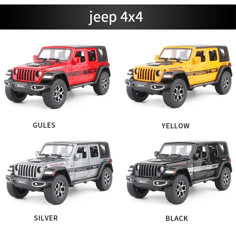 1:22 Jeeps Wrangler Rubicon Alloy Car Model Diecasts Metal Off-road Vehicles Car Model Simulation Collection Childrens Toys Gift