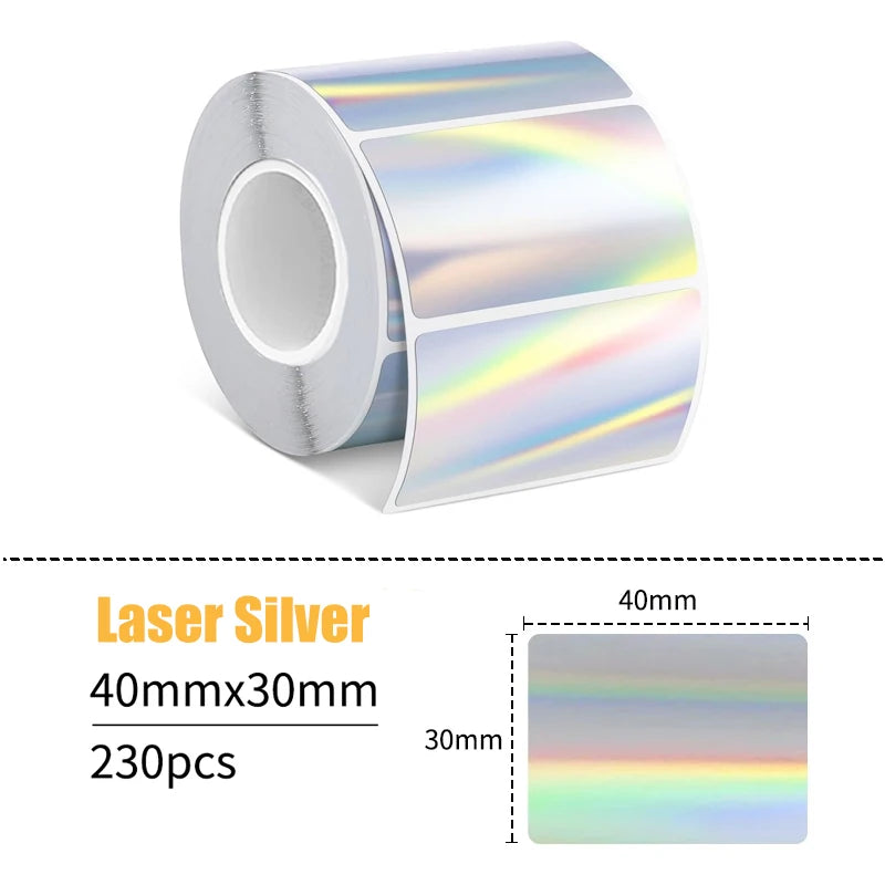 50x50mm Laser Sticker Self-Adhesive Thermal Adhesive Label Roll Compatible for Phomemo M110 M220 M200 E210 P50 DETONG P1 WP9520