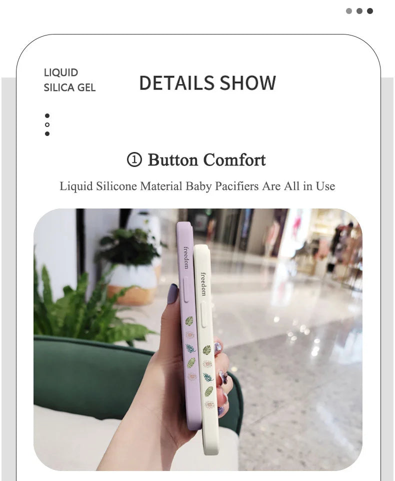 Ins Tropical Style Phone Case For iPhone 17 Air 16 15 14 13 12 11 Pro Max Mini X XR XS MAX Plus Cover