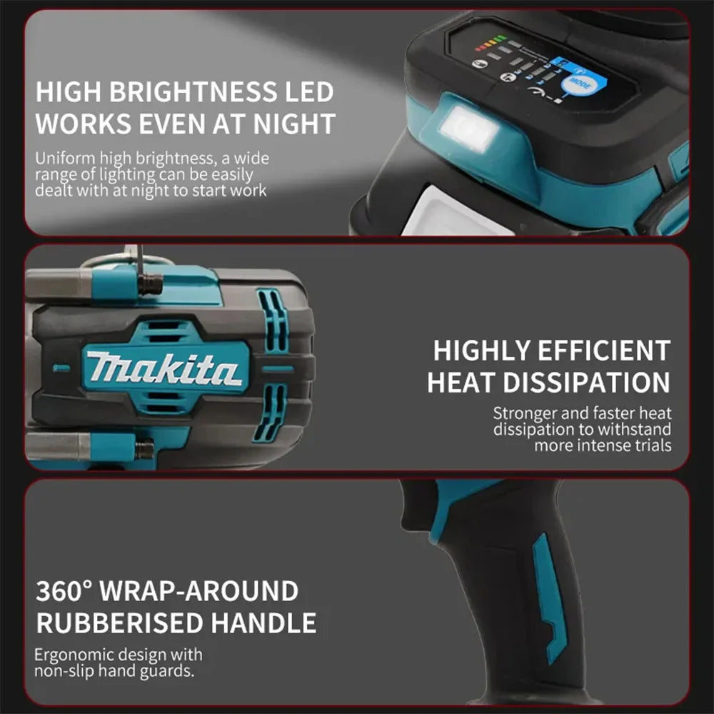 Makita Brushless 2000Nm High Torque Air Cannon Car Tire Repair Removal Wrench 18V Power Tool Applicable Makita Battery Home DIY
