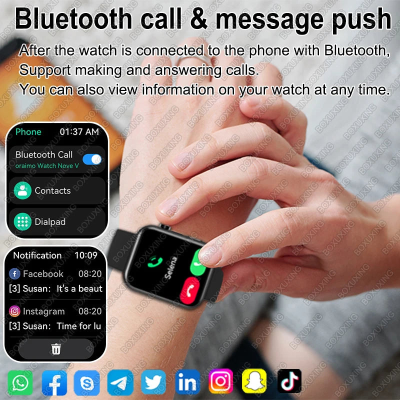 2025 New HD Camera Smart Watch Men Women Photos Record Video Health Monitor Sports Fitness Waterproof Bluetooth Call Smart Watch