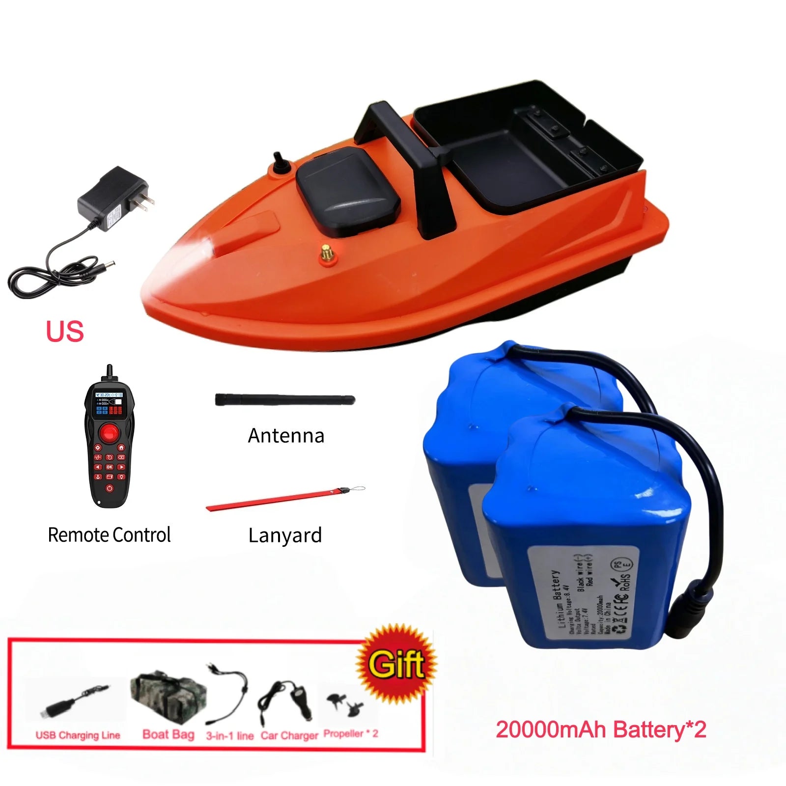 GPS Fishing Bait Boat 500M Distance 1.5KG Loading Electronic Anchored Cruise Control RC Nest Bait Boat Outdoor Sports Fishing To