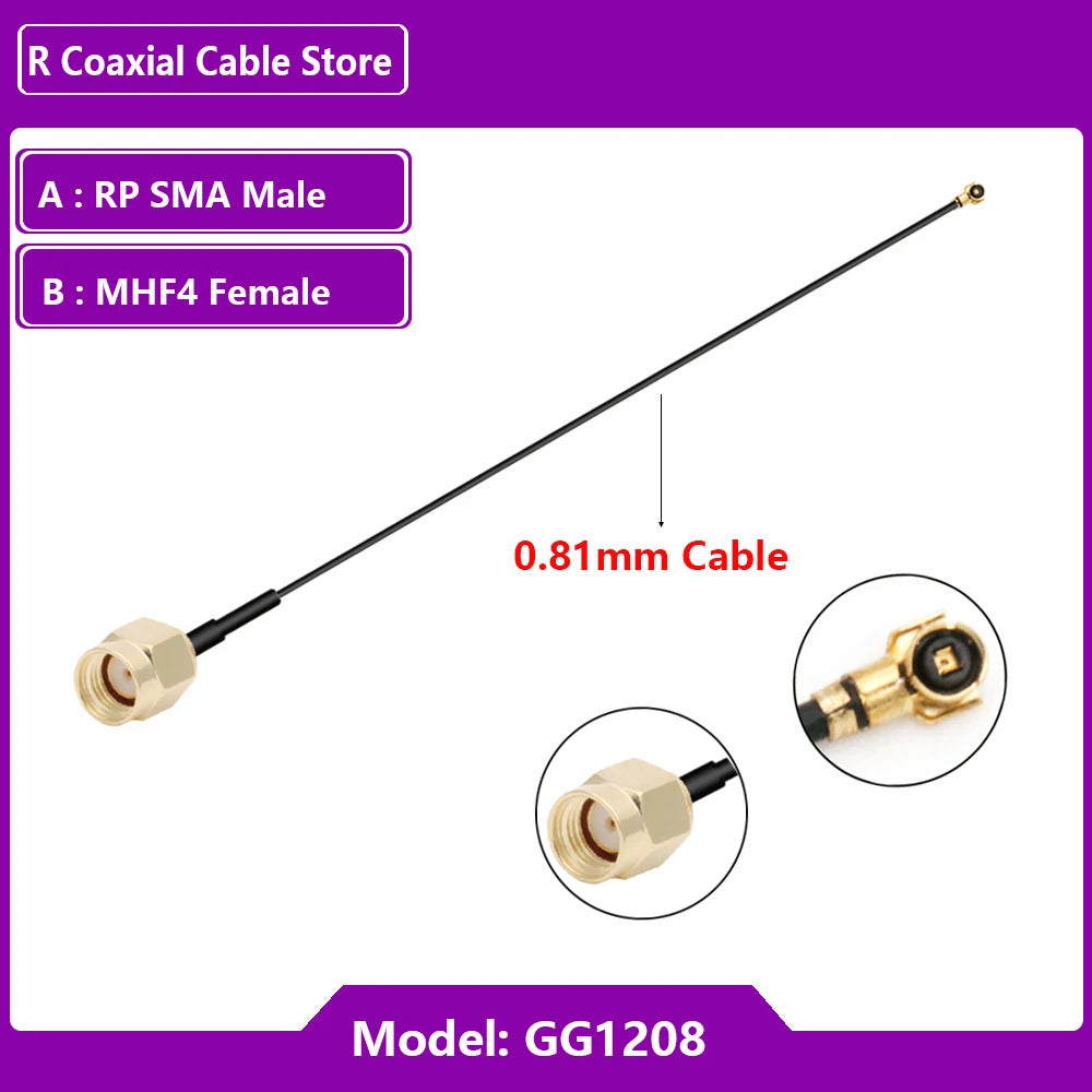 1PC RG1.13mm 0.81mm Pigtail Extension RF Cable SMA Female to MHF U.FL  Female RP SMA Male for WIFI Antenna