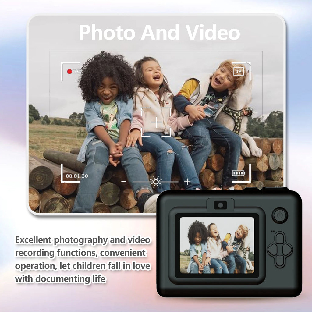 Kids Camera Instant Print Toy 2.8-Inch HD Screen With 32G Memory Card And 3 Rolls Of Printing Paper, Gift For Boys And Girls