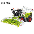 Educational Building Block Set Harvesting Locomotive with Five-Plow Tractor Cotton Picker Car Crane Arm Trailer for Kids Toy
