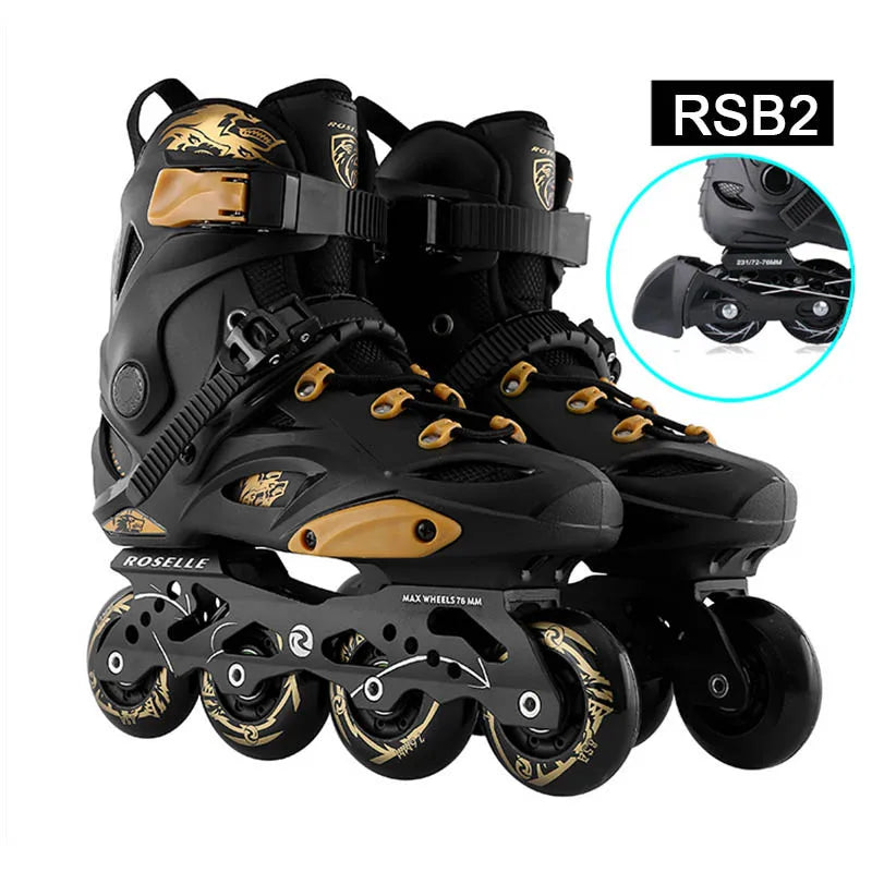 Original Roselle Size 35 to 46 Inline Roller Skates Professional Adult Kids Roller Skating Shoes Slalom Sliding FSK Patines
