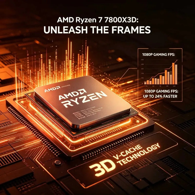 AMD Ryzen 7 7800X3D Desktop CPU Zen4 5nm 8C16T 5.0GHz 96MB 3D V-Cache AM5 120W Radeon Graphics Gaming Processor