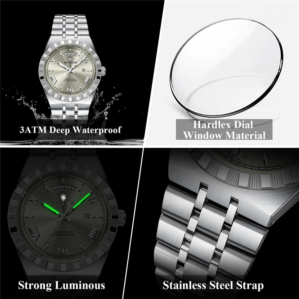 New Mens Automatic Watches For Man High Quality Brand Fashion Quartz Wristwatches Luxury Watch Men Gifts Sports Digital Clock