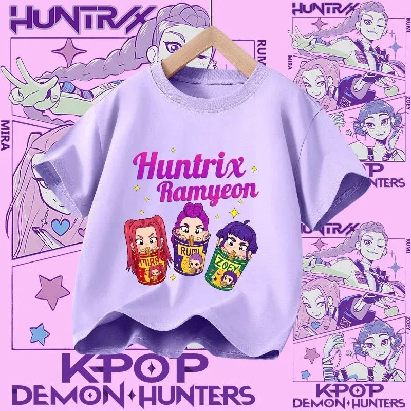 Kpop Demon Hunters T-shirt for kids, short sleeve T-shirt for Girls, Saja T-shirt , Kpop Demon Hunters T-shirt, family clothing