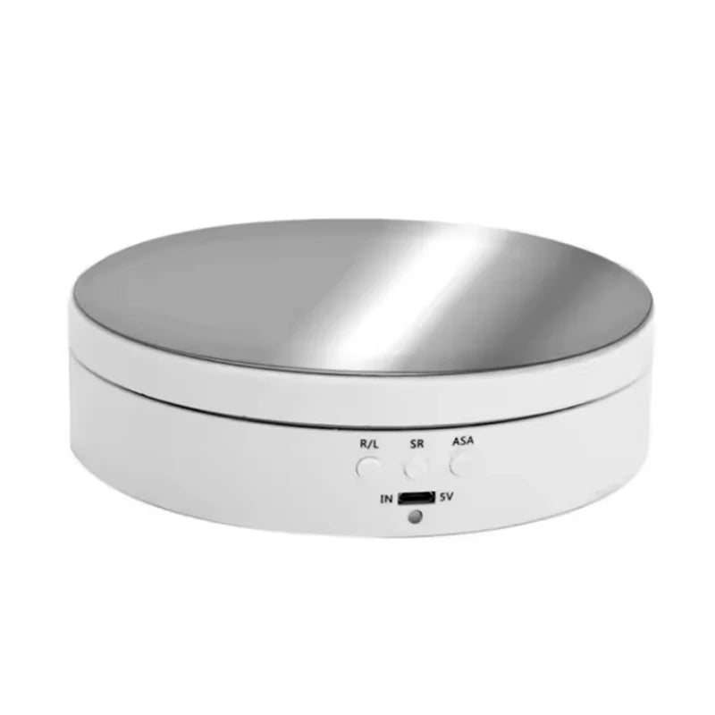 USB-Powered Rotating Turntable with 3 Speed Modes 360° Motorized Display Stand for Product Photography Jewelry&Video Shooting