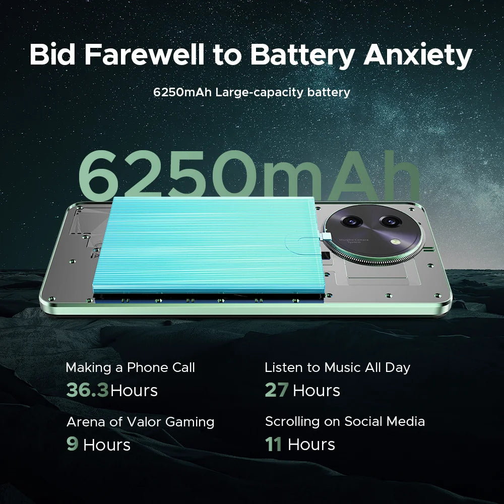 DOOGEE Note59 Pro 5G Smartphone 6.75" HD+ Android 15 Mobile Phone 8GB RAM 256GB ROM 6250mAh Battery NFC Global Version  Cellphon