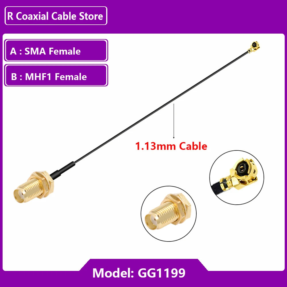1PC RG1.13mm 0.81mm Pigtail Extension RF Cable SMA Female to MHF U.FL  Female RP SMA Male for WIFI Antenna
