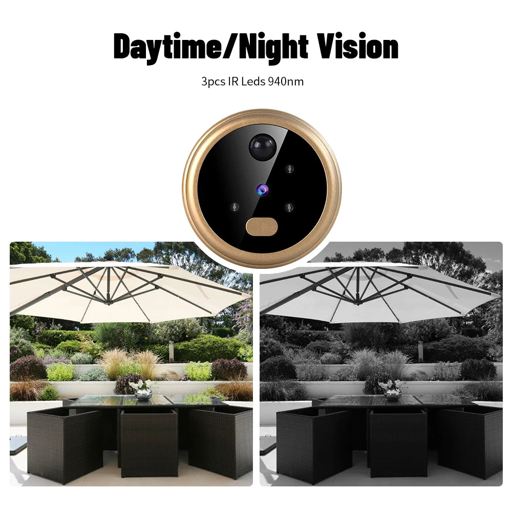 2.8" LCD Screen IR Night vison PIR Motion Detection Digital Electronic Viewer Bell Door Peephole HD Camera Photo Video Recording