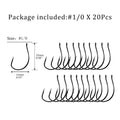 THKFISH 20pcs Drop Shot Hooks #3 #2 #1 #1/0 #2/0 Stainless Steel Offset Wacky Hooks Crank Worm Barbed Hook Fishing Accessories