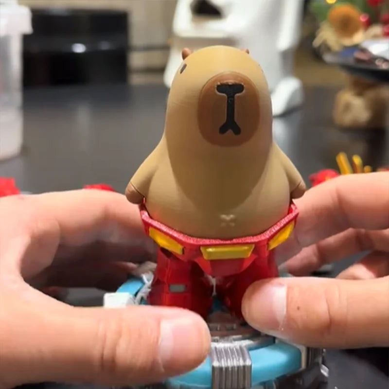 2026 New Capybara Iron Man Magnetic Suit 3d Printed Handmade Collectible Figurine Model Toy Kids Gift Decor Color Box