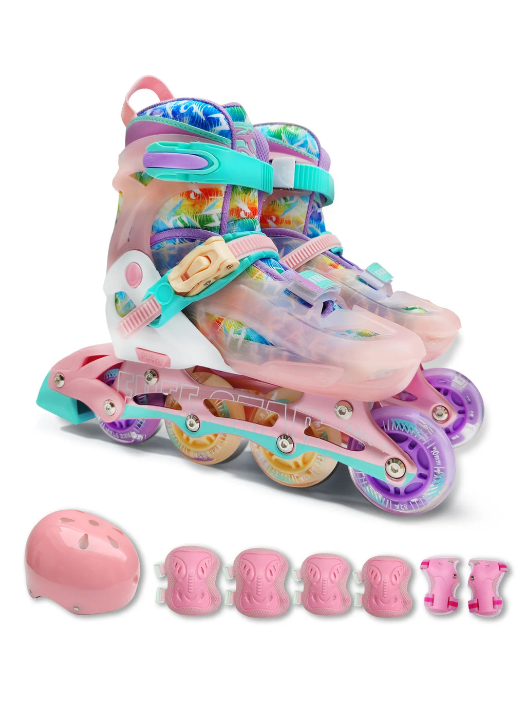 Easy Star Sports Wind 1 set high-end comfort full surround PU in-line dazzling full flash roller skates Beginners safety adjusta