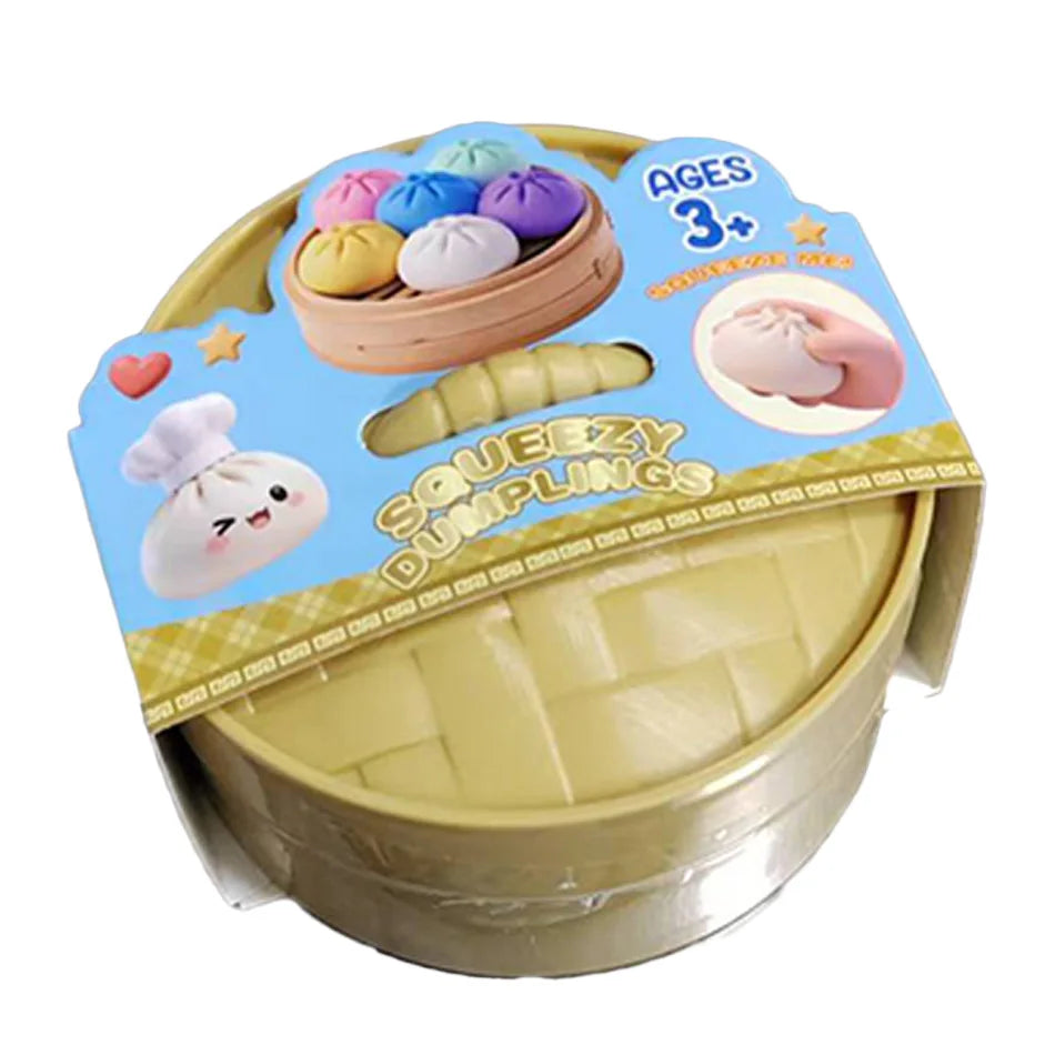 Dumpling Pressure Dumpling Squishies Cute Colorful Bun Toy Slow Rising Stress Relief Fidget Toy for Kids Adults Anti-Anxiety
