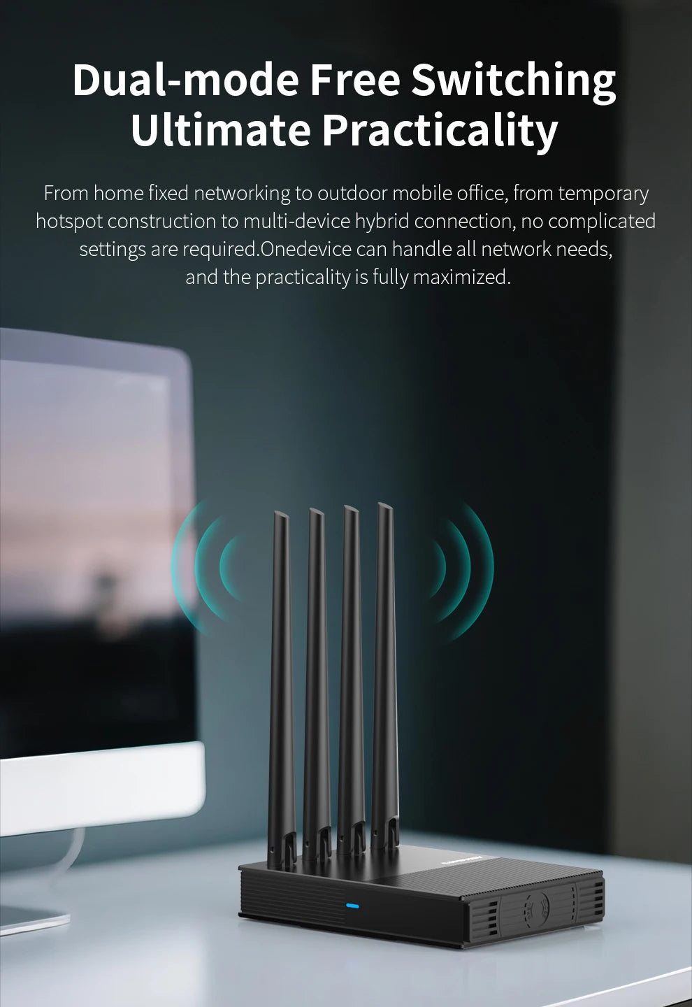 comfast WiFi6 4G LTE Cat.4 SlM Card wireless Router 300Mbps 2.4G 4 Antennas PlugPlay  Outdoor Portable Internet wireless Router