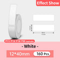 Marklife 12*40mm Thermal Label Sticker Compatible For Marklife P12 P15 M1 For Phomemo D30 Q30 DELI Q2 Labeller 160Pcs/Roll