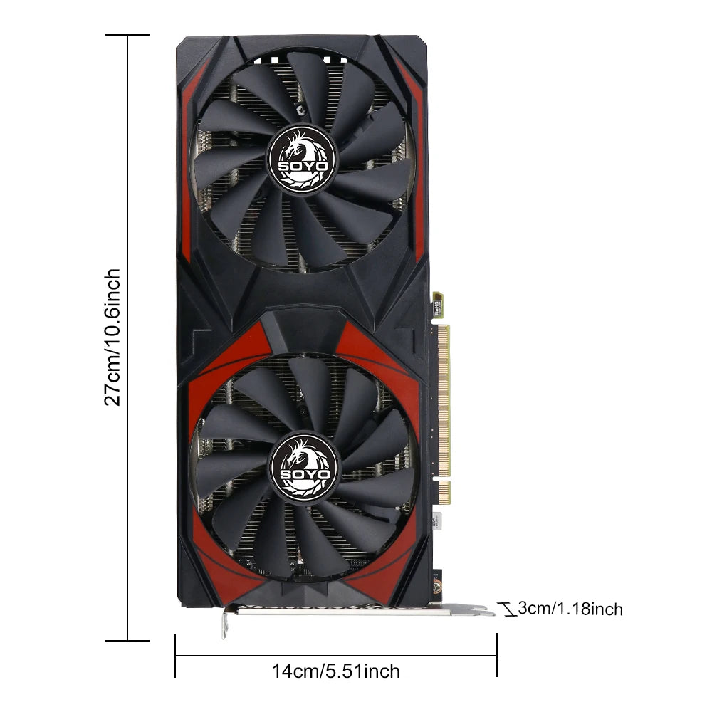 SOYO New AMD Radeon RX5700 8G Graphics Cards GDDR6 256Bit PCIE4.0x16 HDMI DP*3 for Desktop GPU Video Card for Gaming Computer