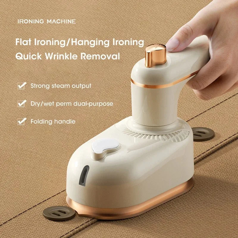 Portable Steam Iron Rotating Electric Iron No Harm to Clothes Dual Use Dry and Wet Design Essential Water Spray Iron for Travel