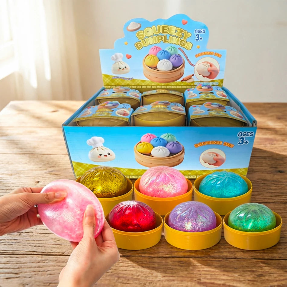 Dumpling Stress Balls Colorful Squishies Pressure Squishy Relaxing Relieve Anxiety Antistress Enhance Reusable Rebound Squeeze