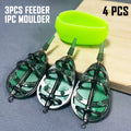 4pcs Stuffing Feeder for Long Range Casting - 3-in-1 Design with Sinker & Bait Cage | European Carp Feeder Fishing Bottom Rig