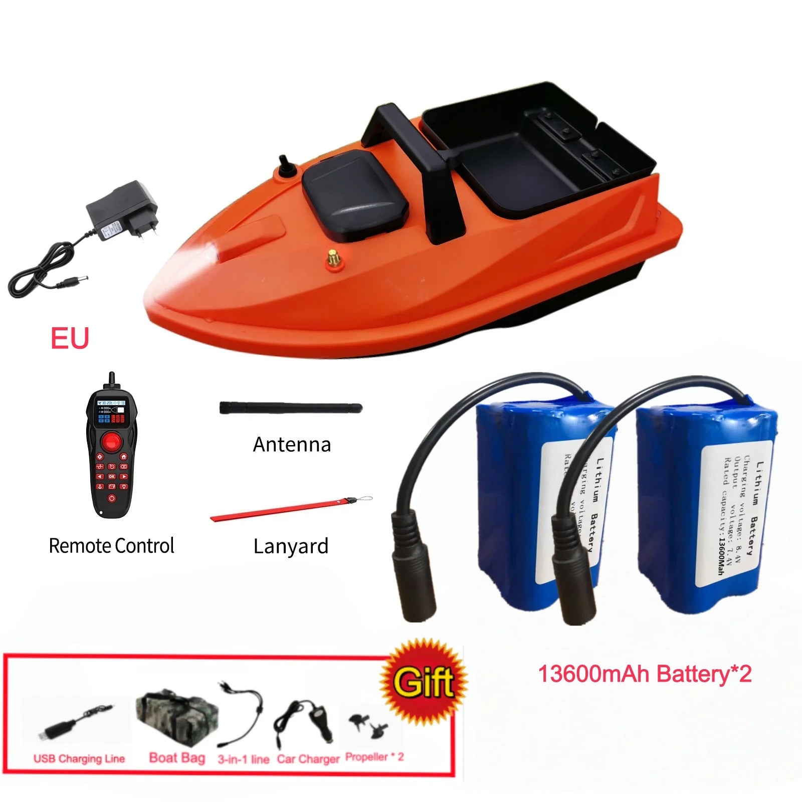 GPS Fishing Bait Boat 500M Distance 1.5KG Loading Electronic Anchored Cruise Control RC Nest Bait Boat Outdoor Sports Fishing To