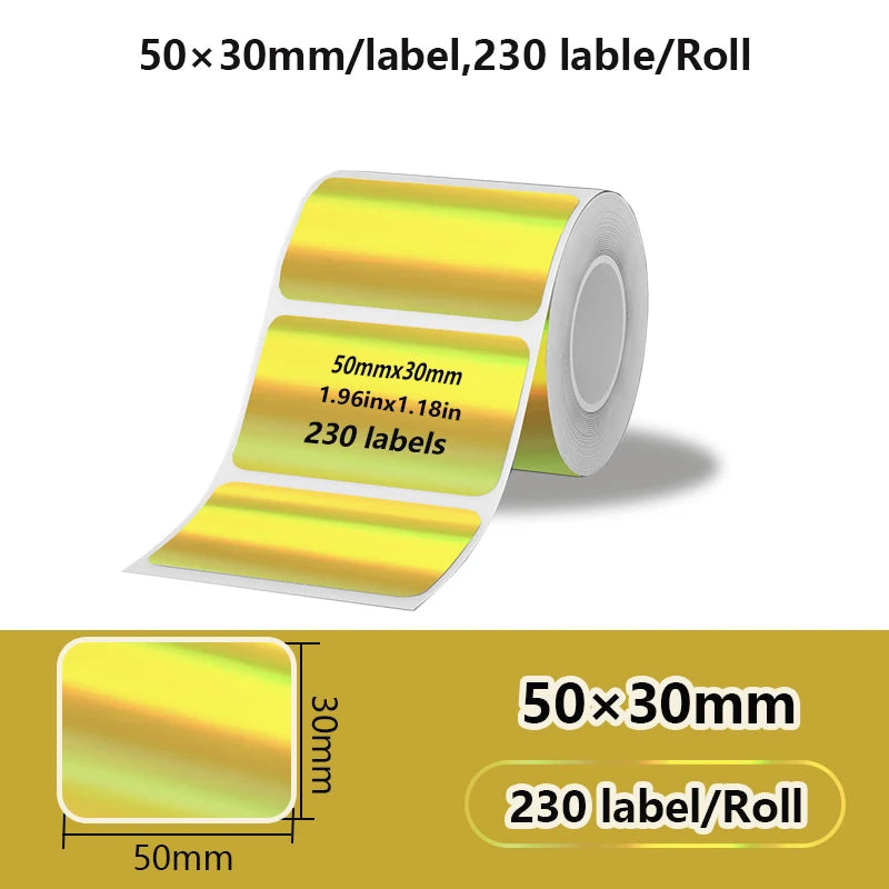 50x50mm Laser Sticker Self-Adhesive Thermal Adhesive Label Roll Compatible for Phomemo M110 M220 M200 E210 P50 DETONG P1 WP9520