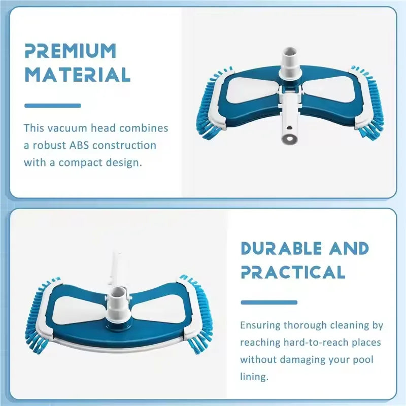 Vacuum Head with Side Brushes，Portable & Durable Plastic Design，Pool Maintenance