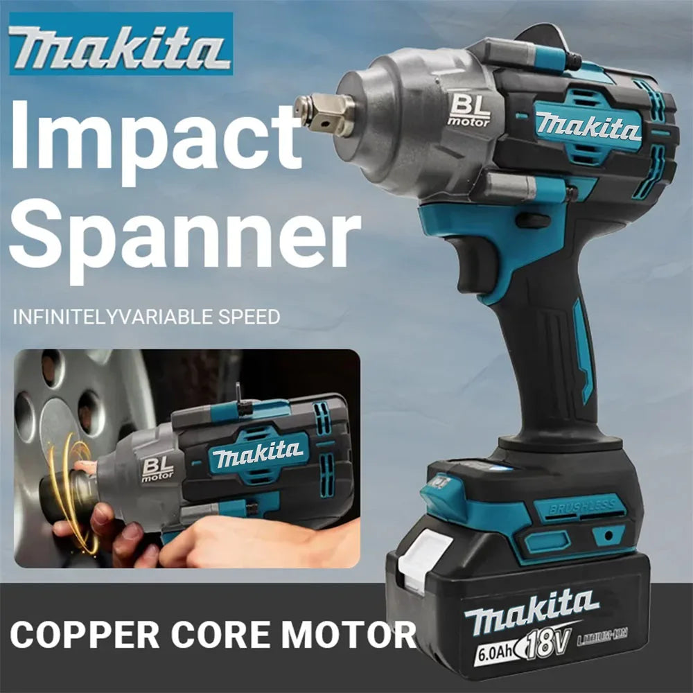 Makita Brushless 2000Nm High Torque Air Cannon Car Tire Repair Removal Wrench 18V Power Tool Applicable Makita Battery Home DIY