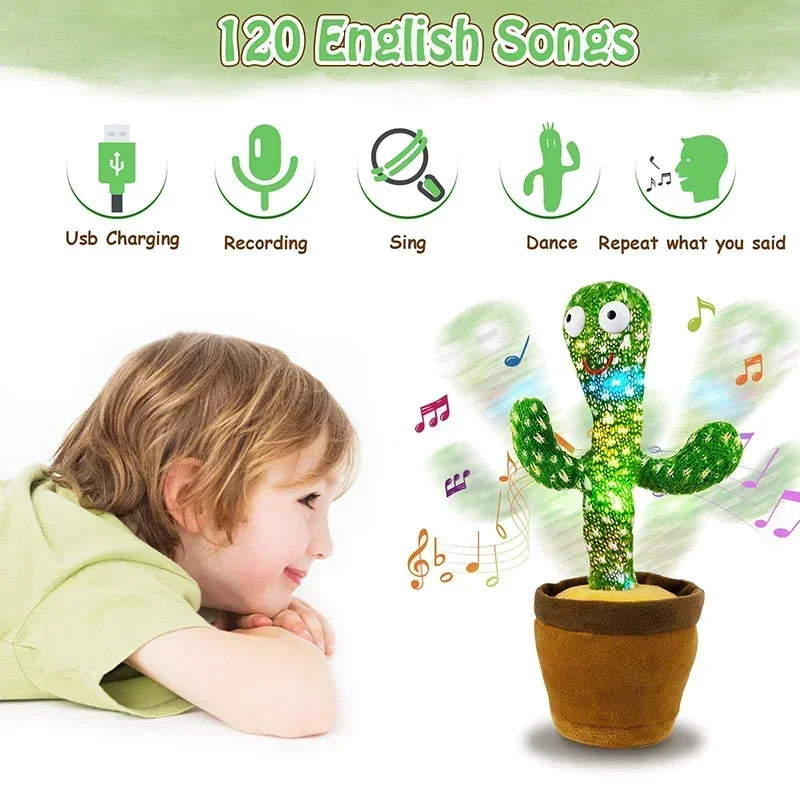 1pc Dancing Cactus Toy,Repeat Talking ,Song Speaker Wriggle Dancing Sing Talk, Plushie Stuffed ,Interaction and Decoration