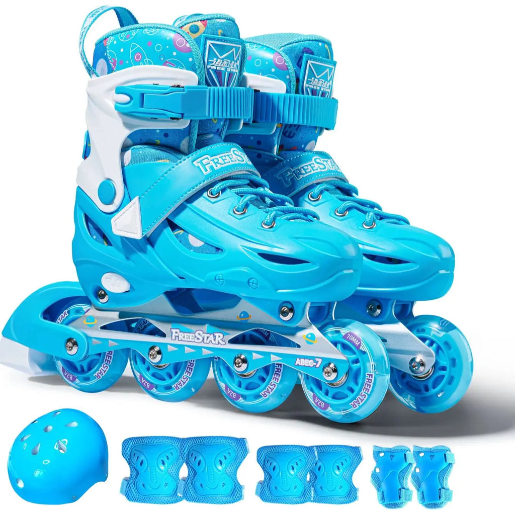 Easy Star Sports Wind 1 set high-end hard shell full surround PU wheel full flash roller skates adjustable size professional tra