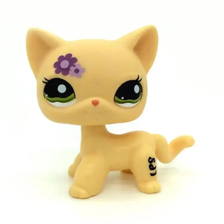 Pet Shop Lps Toys Standing Littlest Short Hair Cat #2291 White Pink Glitter kitty