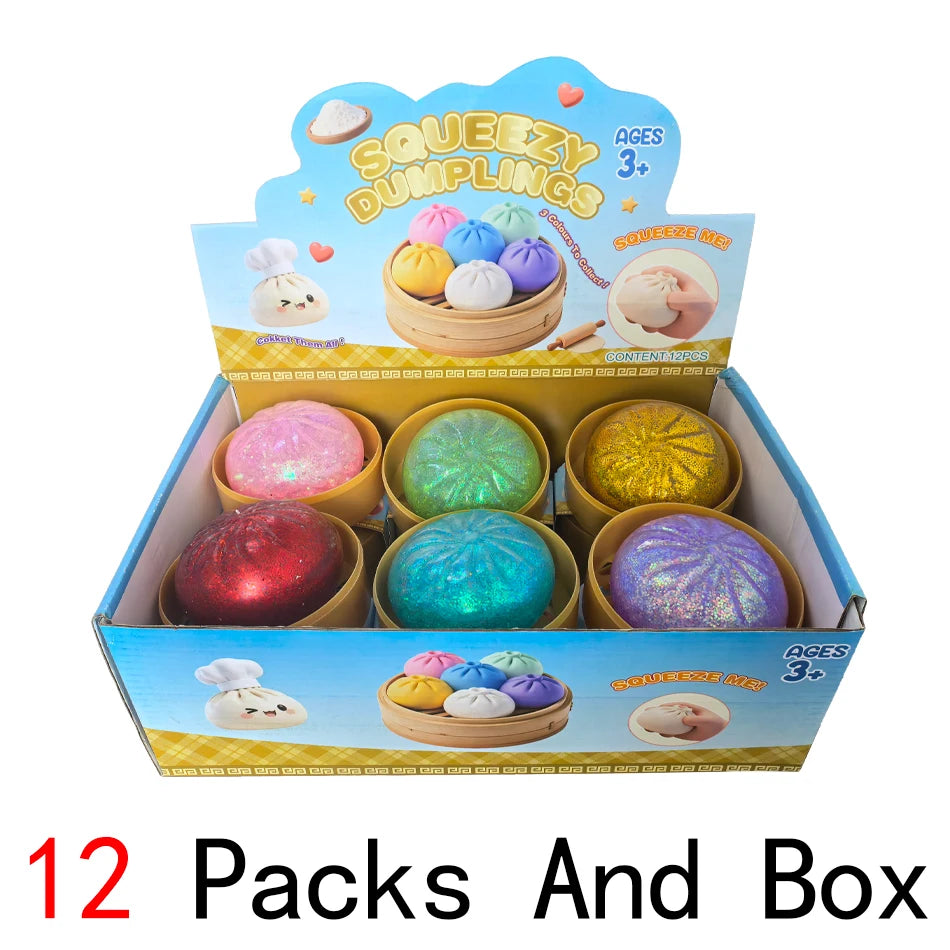 Dumpling Stress Balls Colorful Squishies Pressure Squishy Relaxing Relieve Anxiety Antistress Enhance Reusable Rebound Squeeze