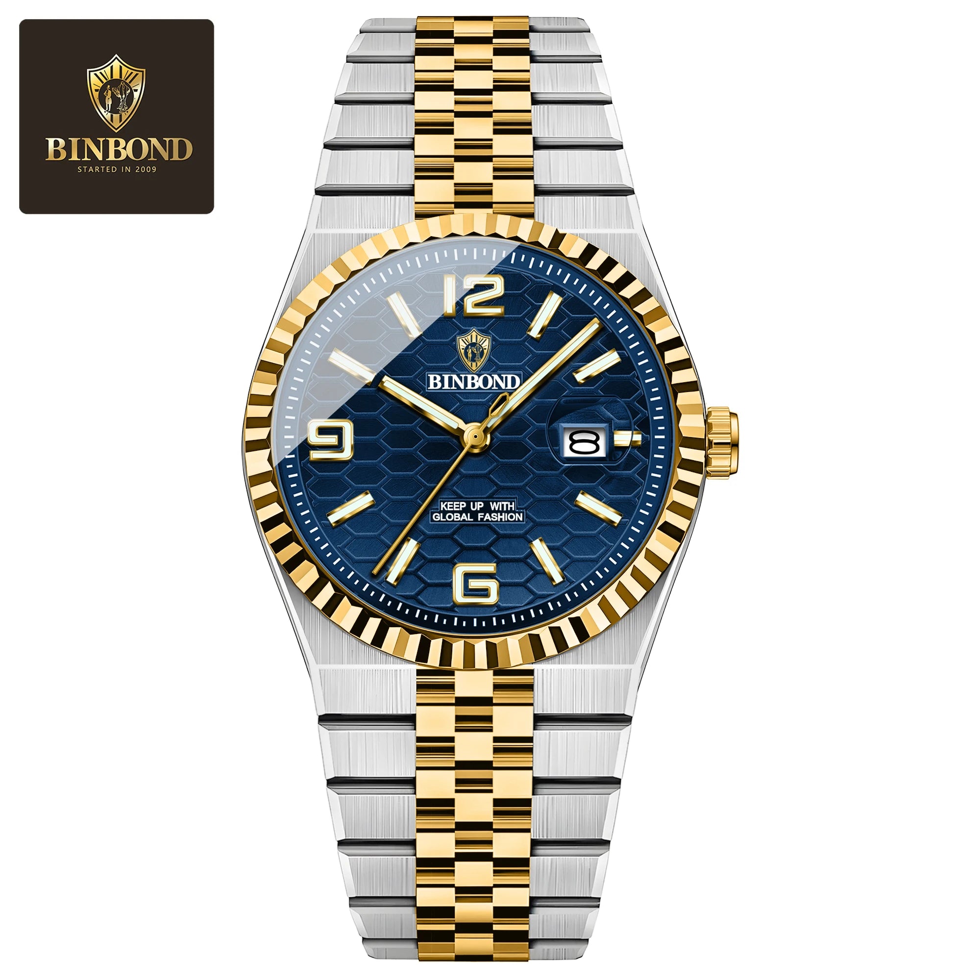 BINBOND Top Brand New 8181 Business Men's Quartz Watch Waterproof Night Light Calendar Fashion Men's Quartz Watch 2025