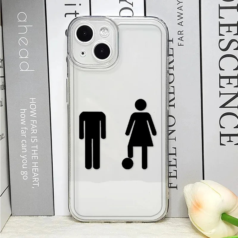 Funny Matchman Paired Couple Phone Case For iPhone 16 15 14 Plus 13 16 17 12 11 14 Pro MAX 17 Air 16E Shockproof Phone Cover