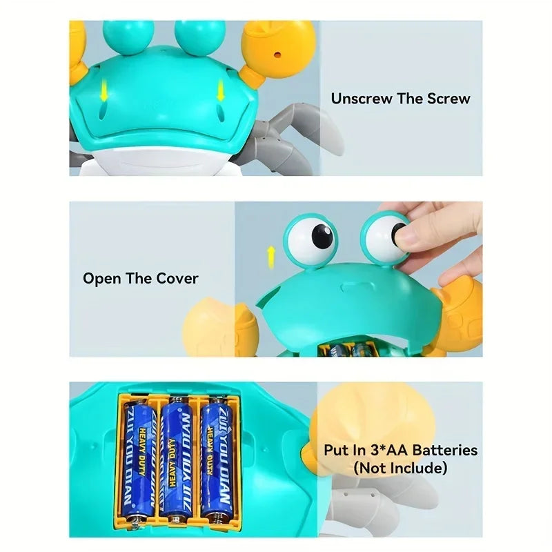 Induction Escape Crab Electric Pets Musical Toys Toddler Crawling Toys Interactive Toys for Children Christmas Gifts