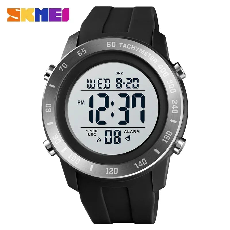 SKMEI 1524 For Mens Waterproof Chrono Count Down Male Hour montre homme Big Dial Sport Men Watch 2 Time LED Digital Wristwatches