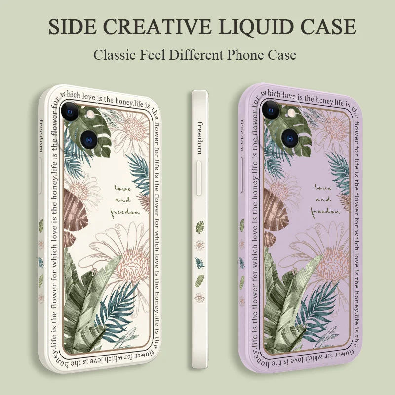Ins Tropical Style Phone Case For iPhone 17 Air 16 15 14 13 12 11 Pro Max Mini X XR XS MAX Plus Cover