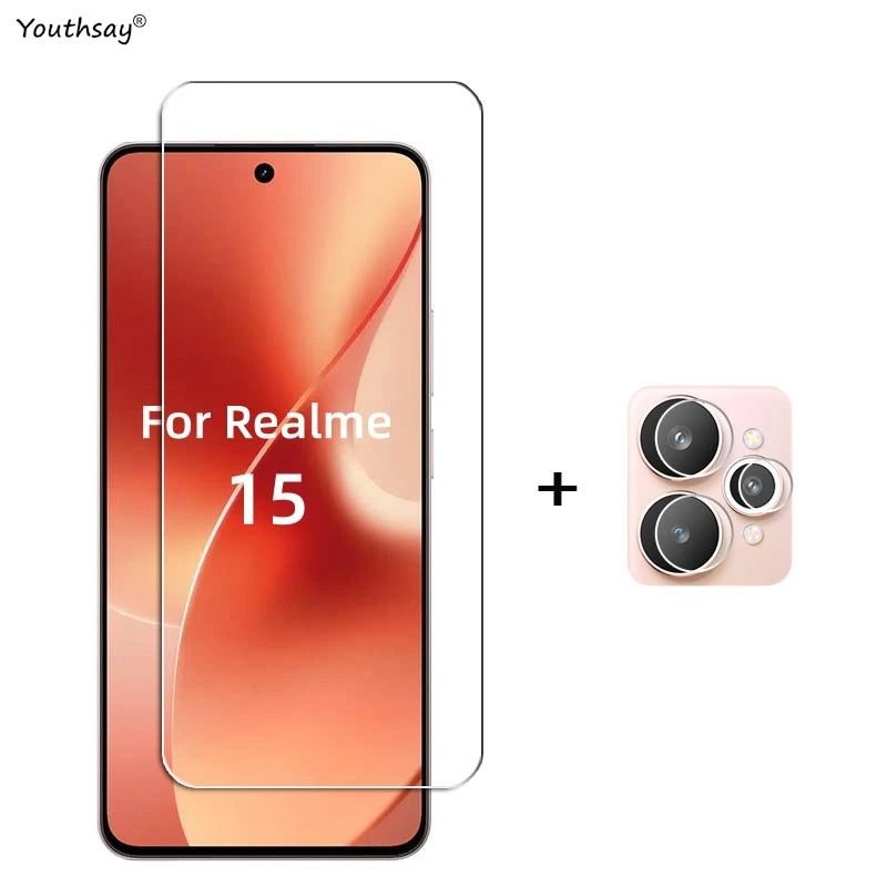 6in1 Full Gule Glass For Realme 15 Tempered Glass Realme 15 Screen Protector HD Protective Phone Camera Lens Film Realme 15 5G