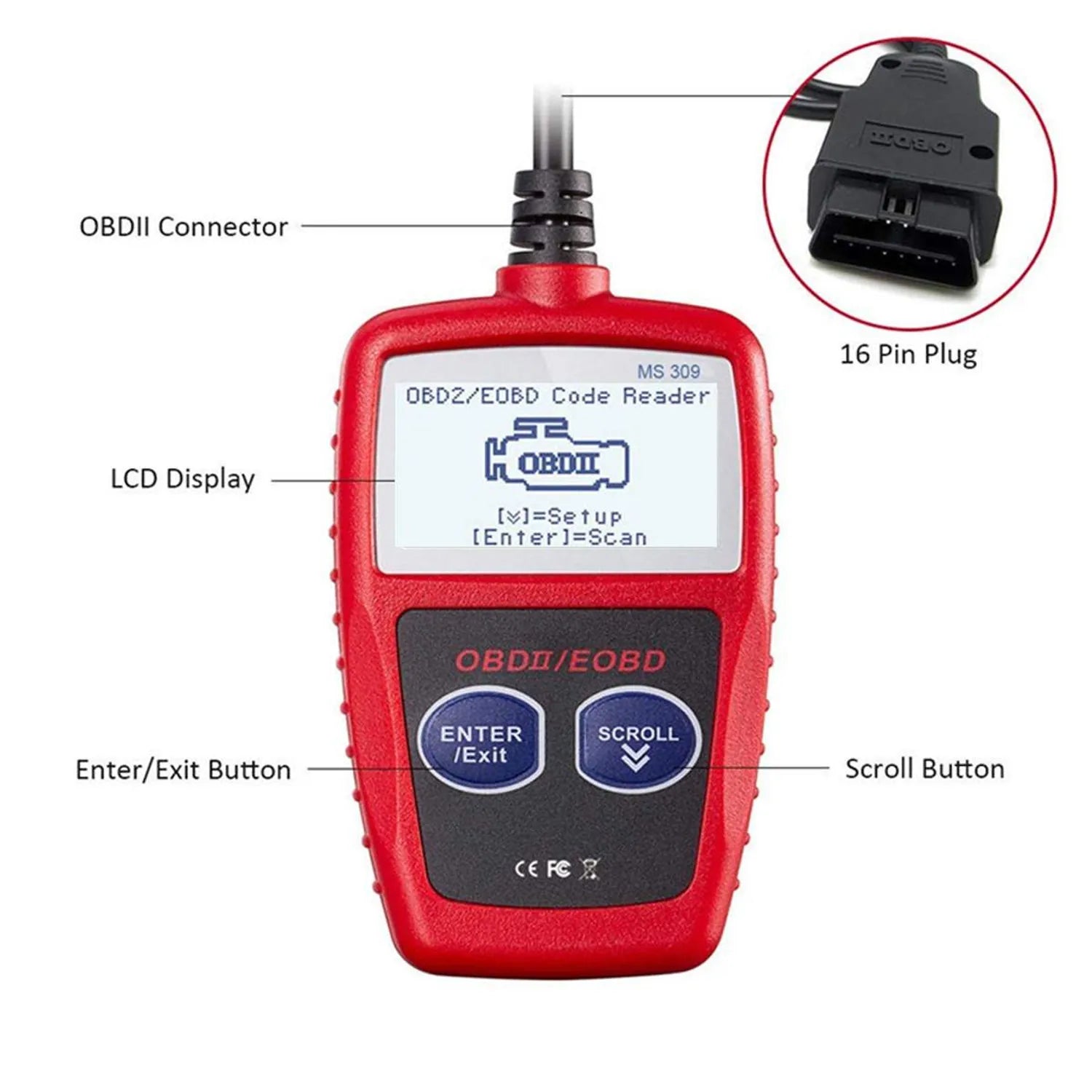 Car Fault Code Reader Automotive OBD OBD2 Scanner Code Reader Car Check Accurate Engine Fault CAN Diagnostic Tool