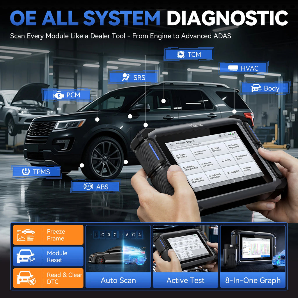 VDIAGTOOL VD70S Car Diagnostic Tool All System Automotive Scanner Bi-Directional Control ECU Online Code Built in CAN FD DOIP