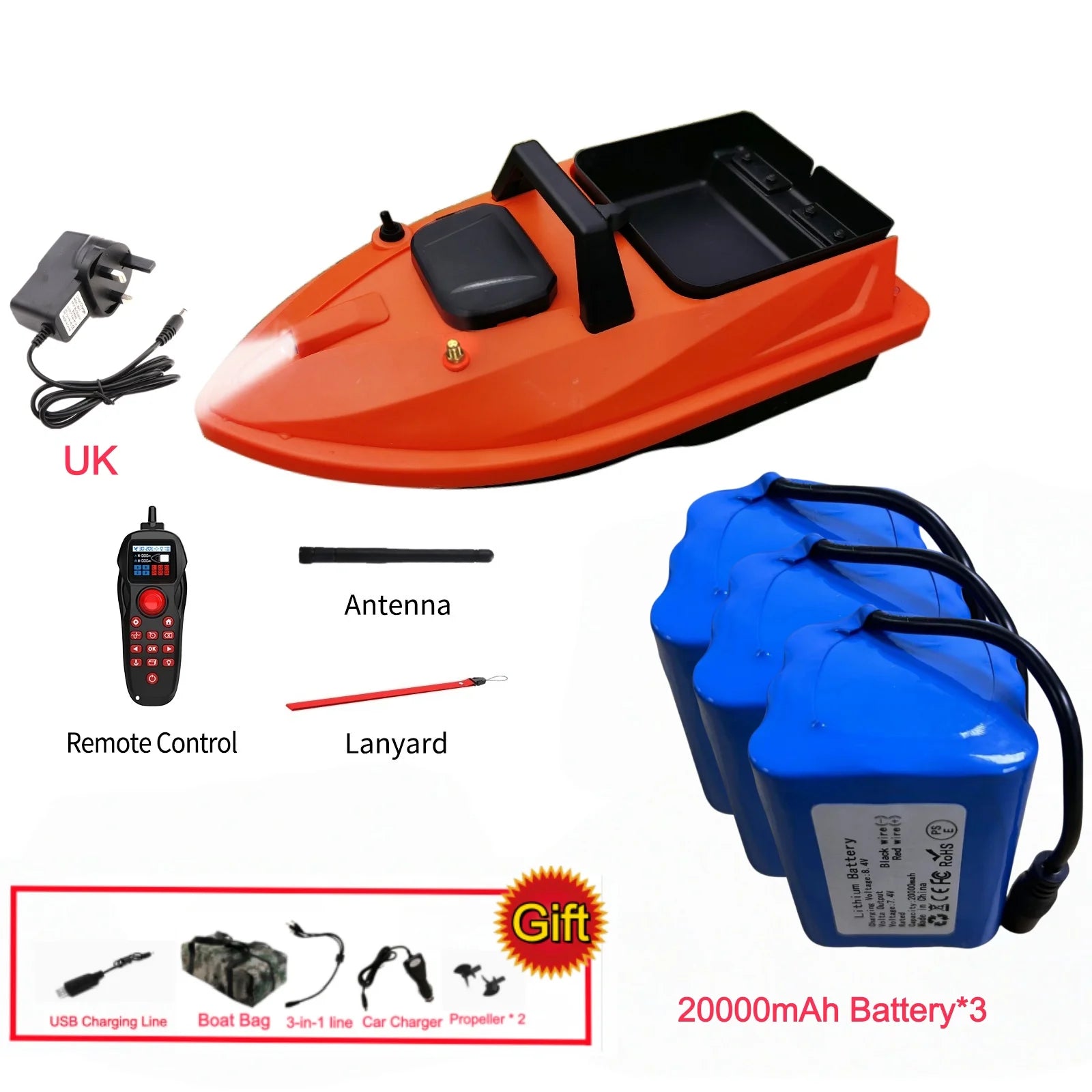 GPS Fishing Bait Boat 500M Distance 1.5KG Loading Electronic Anchored Cruise Control RC Nest Bait Boat Outdoor Sports Fishing To