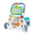 Cartoon Baby Push Walker Toy with Music Drawing Board Multifunction Activity Toddler Walker Learning Walk for 6M+ Infant
