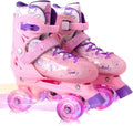 2025 Double Row Inline 2 In 1 Roller Skate Shoes Kids 4 Wheels Skates Boys Girls Outdoor Skating Sneakers Adjustable Size 27-38