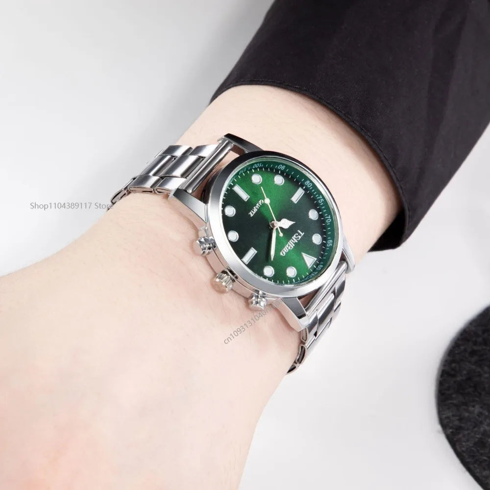 Luxury Wrist Watches for Man Fashion Analog Quartz Watch Stainless Steel Strap Male Watch Casual Digital Bracele Watch