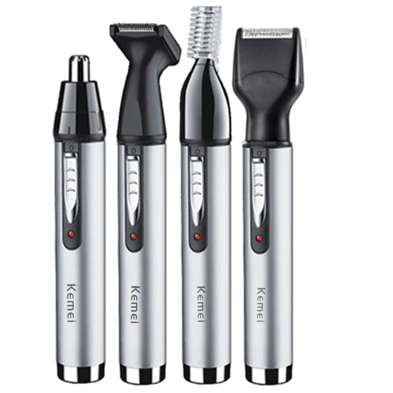 Kemei All in one Ear Nose Hair Trimmer For Men Grooming Kit Electric Eyebrow Beard Trimer Face Nose Ears Trimer Rechargeable