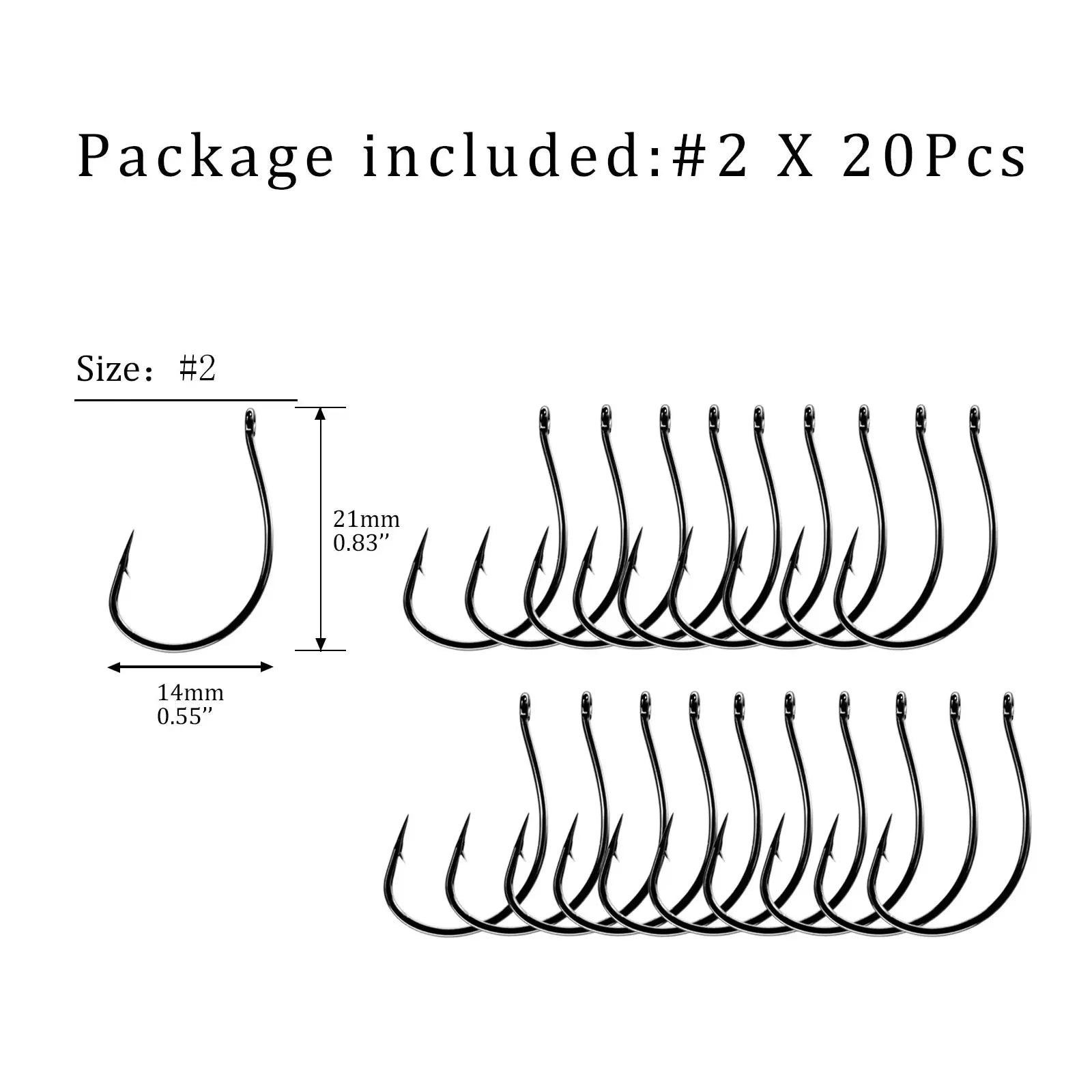 THKFISH 20pcs Drop Shot Hooks #3 #2 #1 #1/0 #2/0 Stainless Steel Offset Wacky Hooks Crank Worm Barbed Hook Fishing Accessories